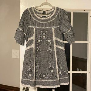 Free People Black & White Gingham Sunny Day Casual Dress